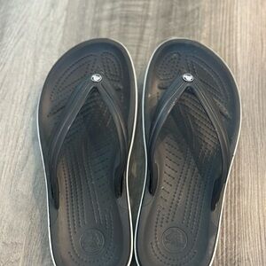 CROCS Black Sandals with Embossed Logo